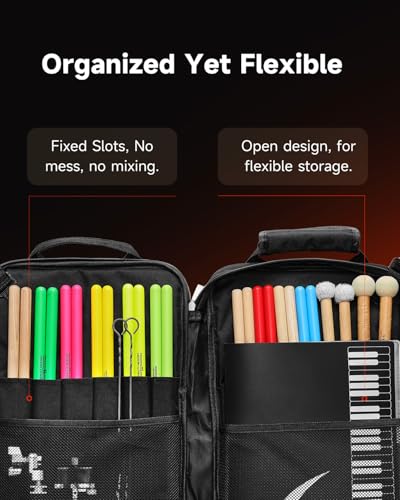 Mochila para baquetas Donner con 12 pares de baquetas 5A miniatura 5