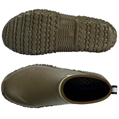 Image of Men's Waterproof 5.3-inch Ankle High Garden Shoes Rain Boots Slip-On Footwear for Gardening Farming Lawn Care Yard Work