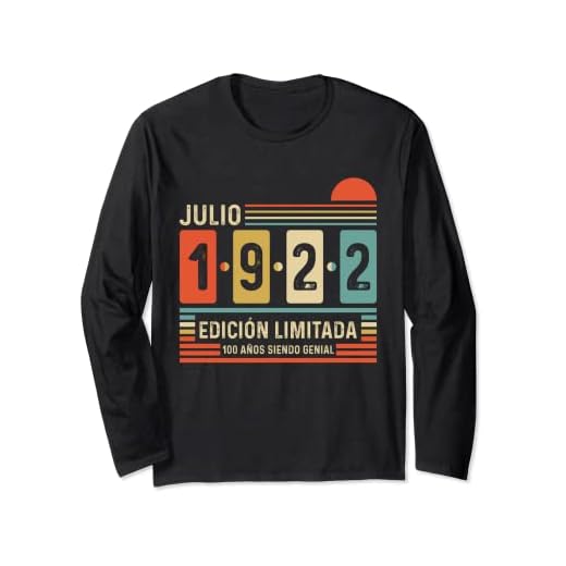 100 Años Julio 1922 Leyenda Regalo 100 Cumpleaños Manga Larga