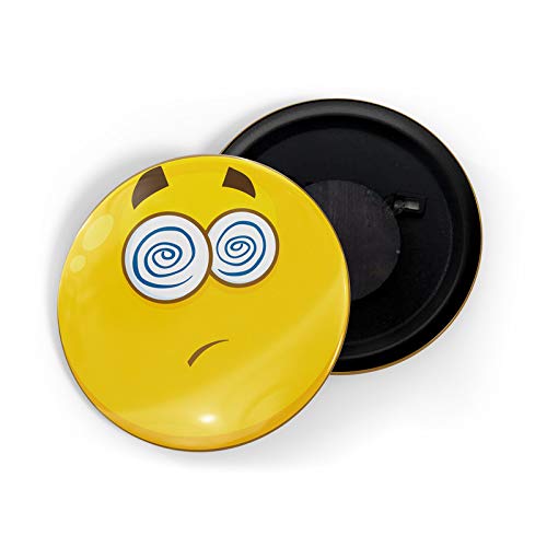 dhcrafts Yellow Color Fridge Magnet Dizzy Face Emoji Glossy Finish Design Pack of 1