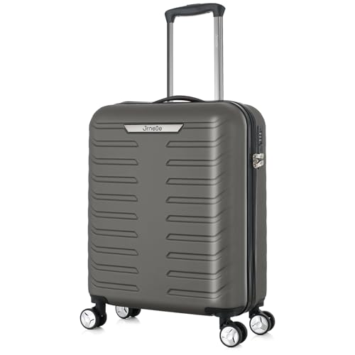 JRNEE Cabin Suitcase 55 x 40 x 20 cm Carry On Hand Luggage - ABS Hard Shell Ryanair Underseat Compatible 20 Inch Travel Bag - Lightweight, Water Resistant, TSA Lock, 360° 4-Spinner Wheels