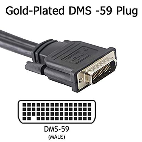 Dms 59 To Dual Dvi Adapter Cable, Dms 59 Pin Male To Two Dvi 24+5 Female Converter Full Hd 1080P Gold-Plated Dual Monitor Y Splitter #TOP4