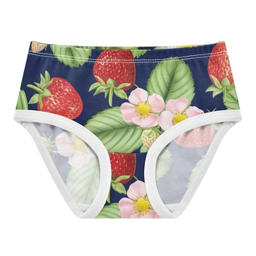 Cotton Toddler Girls Underwear Cartoon Strawberries Flowers Leaves Panties for Girl Aesthetic Kids Briefs Undies 2t