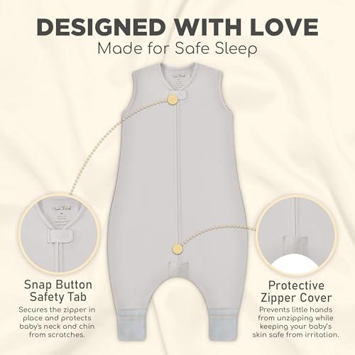 Image of Mama Cheetah Toddler Sleep Sack with Feet, 0.5 TOG Organic Cotton Baby Sleeping Bag with Legs, Baby Wearable Blankets for Walkers w / 2-Way Zipper, Baby Sleep Sack for Girls & Boys, Early Walker 3-4 T