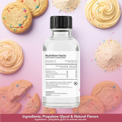 Image of Dolce Flav Natural Cake Batter Extract - 2 Ounce Water-Soluble Kosher, Sugar-Free, Concentrated Birthday Cake Flavor for Frosting, Cupcakes & Ice Cream, Includes Measured Dropper