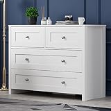 SunsGrove 4 Drawer Dresser, Modern Chest of Drawers, with Wood Storage Organizer Dressers for Bedroo