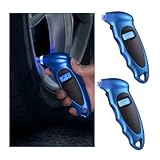 Kewucn 2 PCS Digital Tire Pressure Gauge, 150 PSI 4 Settings for Auto Truck Bicycle, Accurate Tire Pressure Tool with Backlit LCD&Non-Slip Grip, Universal Car Accessories for Pressure Check (Blue)