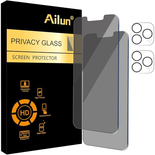 Ailun Privacy Screen Protector+Camera Lens Protector for iPhone 13 Pro Max