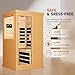 OUTEXER Far Infrared Sauna Home Sauna Spa Room Canadian Hemlock Wood 1200W Indoor Saunas Low EMF 110V with 7 Color Light and Tempered Glass Door, Room: 35.2 * 27.6 * 61.6Inch