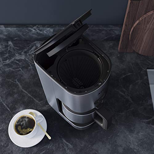 AEG CM4-1-6ST Kaffeemaschine / 1,25 l Thermokanne / 10 Tassen / Geschmack/Aroma wählbar / Anti-Tropf Ventil / entnehmbarer Filterkorb / Sicherheitsabschaltung / gebürstetes Edelstahl – Bild 6