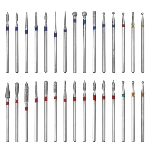 Bestgle 30 Pezzi Nail Drill Bits Set, Punte per Trapano per Lime per Manicure Punta da Trapano per Fresa Manicure Elettrica Professionale Accessori
