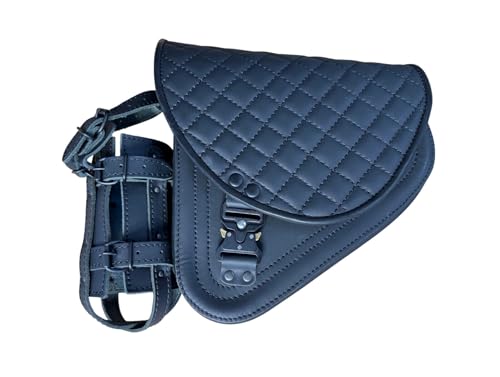 ORLETANOS Diablo Blackline gesteppt Schwingentasche kompatibel mit Harley Davidson Softail Fatboy Heritage Breakout Starrahmen Satteltasche Ledertasche Seitentasche