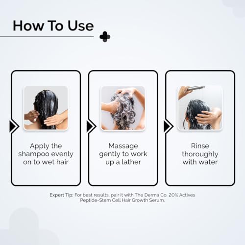 Image of The Derma Co Peptide-Stem Cell Hair Fall Control Shampoo - 400 ml | 94% Stronger Hair* | Anti-Hair Fall Shampoo | Boosts Hair & Scalp Health | For Damaged Hair | Non Drying Formula | Sulphate Free | For Women & Men | For All Hair Types