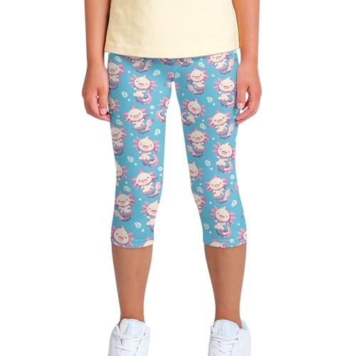 Girls Athletic Leggings,Stretch Dance Workout Yoga Pant Girl's Performance Capri Legging for School Festival3