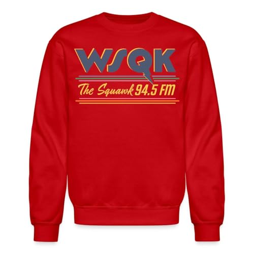 Spreadshirt WSQK The Squawk 94.5 FM Dustin Costume Crewneck Sweatshirt M red