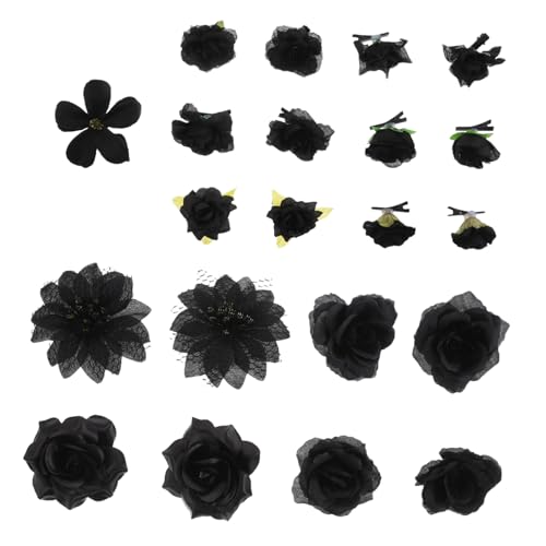 Horquillas de rosa para novias con flores artificiales y pasadores negros de cabello boho