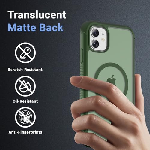 jaroco Magnetic for iPhone 11 Case, [Compatible with MagSafe][Military Grade Drop Protection][Heavy Duty Protection][Non-Slip][Shockproof] 2-Layer Durable Bumper Phone Case 6.1''-Army Green by jaroco - Image 3