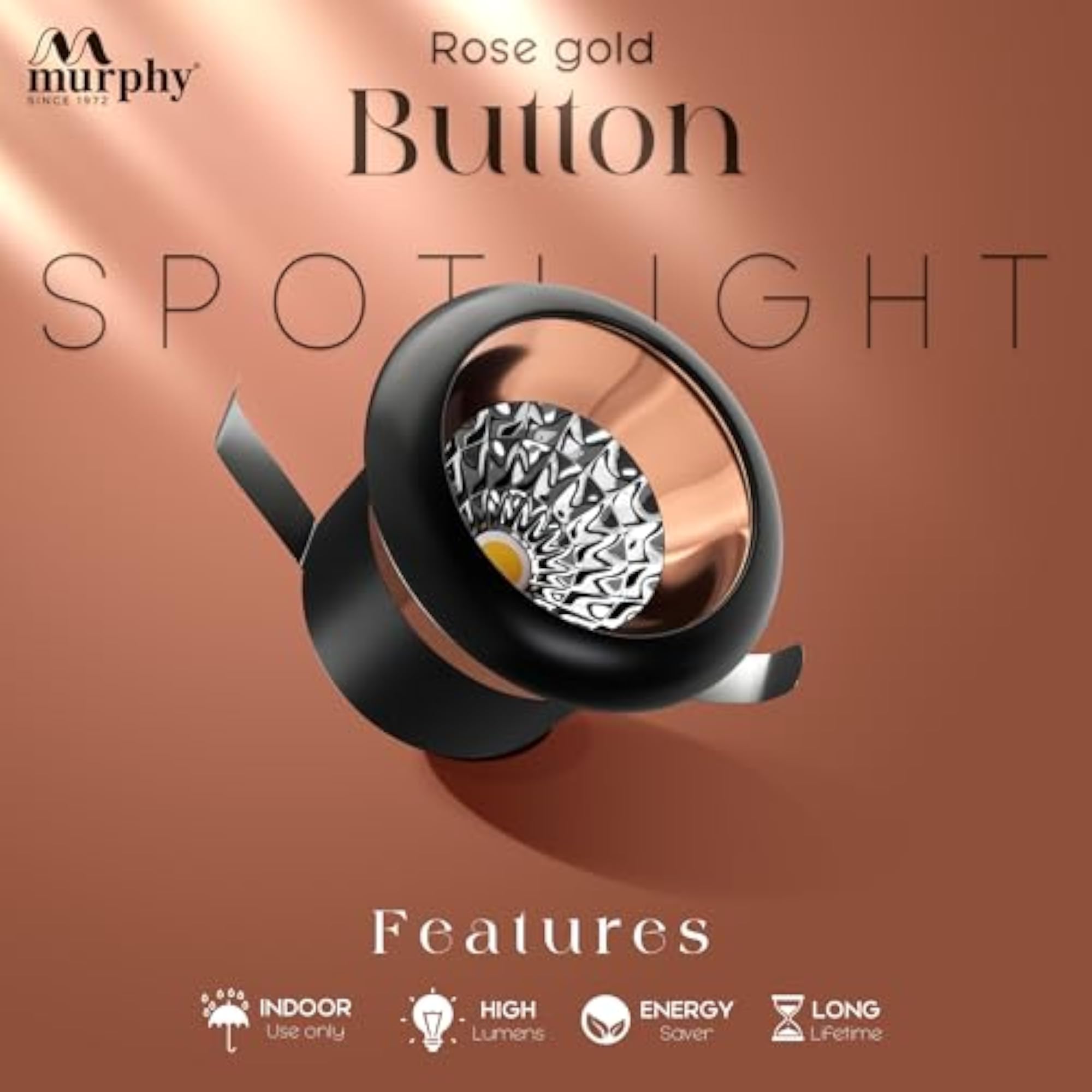 2W Rose Gold Finish Button LED Spot Light