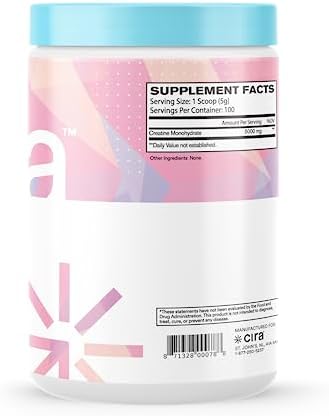 Miniatura 3 de Polvo micronizado de monohidrato de creatina pura para mujeres, apoya el crecimiento muscular magro, 5000 mg por porción, 100 porciones, sin sabor