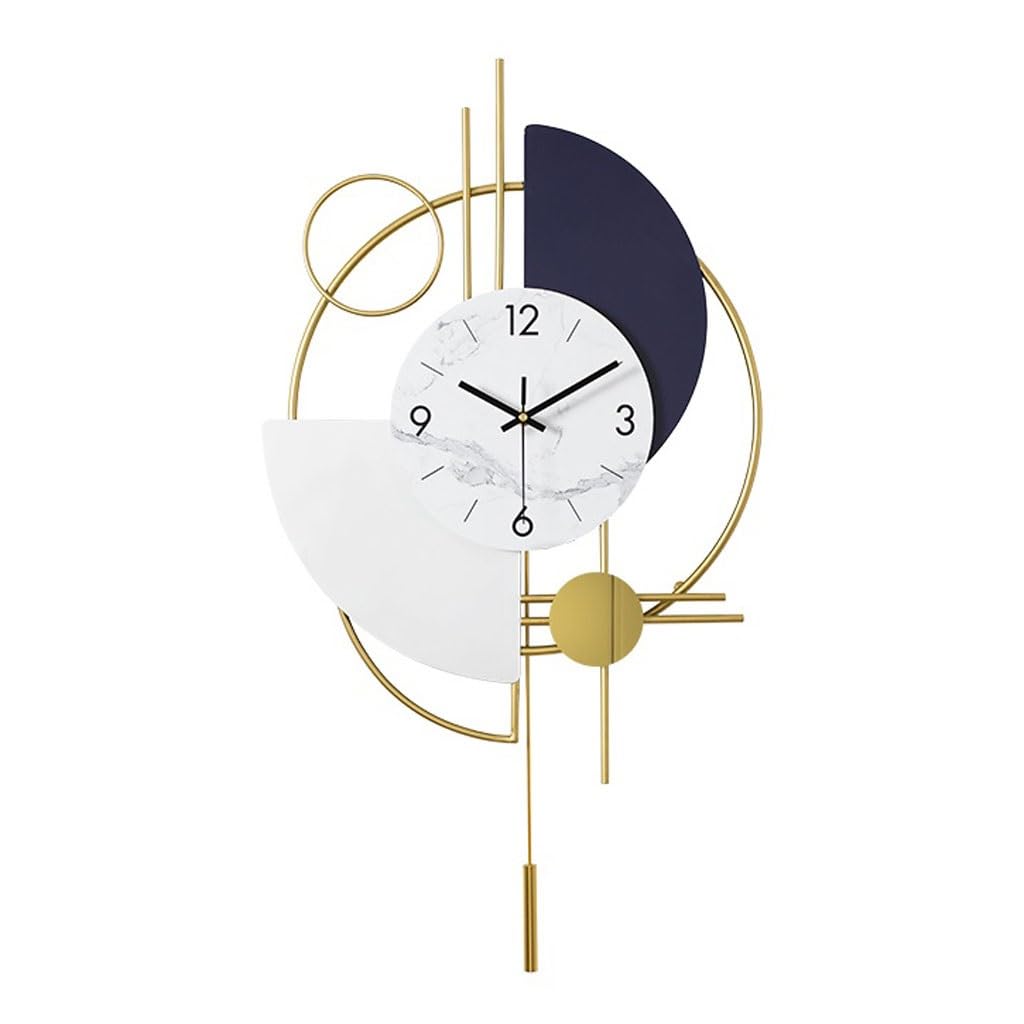 EINES Silent Decorative Wall Clock Nordic Light Luxury Swing Clock Wall Clock Living Room Home Creative Silent Clock Wall Bedroom Atmospheric Wall Clock Easy to Read