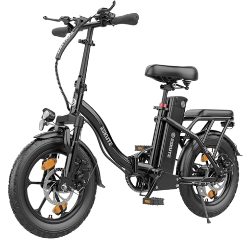 ESKUTE D100 E-Bike Klapprad 16 x 2,5 Zoll, Elektrofahrrad für Herren & Damen, Fatbike mit Abnehmbarem 36V 13Ah Akku, Lange Reichweite bis 100 km, Faltbares Pedelec für Erwachsene, Schwarz ESKUTE D100 E-Bike Klapprad 16 x 2,5 Zoll, Elektrofahrrad für Herren & Damen, Fatbike mit Abnehmbarem 36V 13Ah Akku, Lange Reichweite bis 100 km, Faltbares Pedelec für Erwachsene, Schwarz