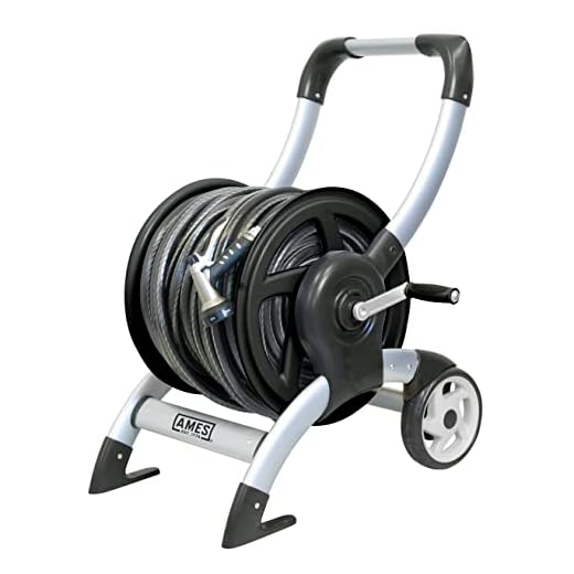 Aluminum Hose Reel Cart 200 ft Silver