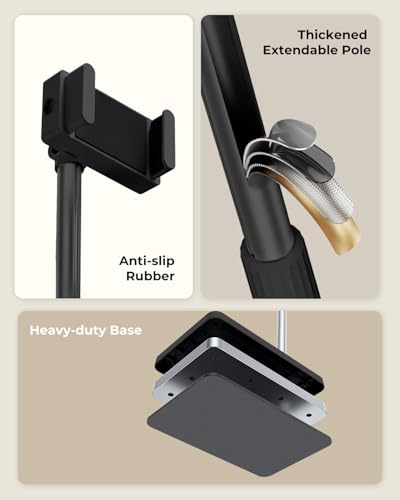 Support de tablette au sol pour lit support liseuse ajustable noir - 6