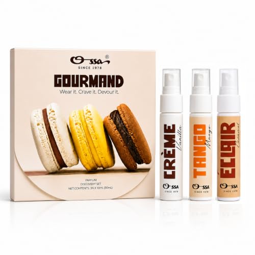 Image of OSSA Gourmand Parfum Miniature Set for Men & Women, 30ML (3 x 10ML) | Vanilla, Mango & Caramel Fragrances | Long Lasting Unisex Perfume Gift Set | Premium Travel Size Parfum Collection