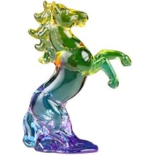 Arikyrist 4.33in. Crystal Colorful Horse Gifts for Horses Lovers Men Women Glass Horse Collectible Figurine Paperweight on Birthday Christmas for Home Office Decor