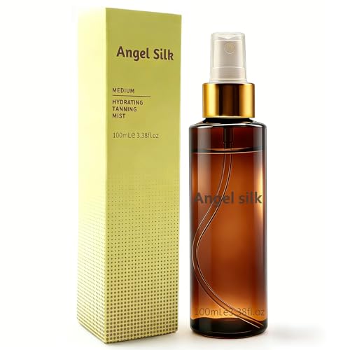 Angel Silk Self Tanning Mist Spray, Fake Tan Mist for Face & Body, Streak-Free Moisturiser with Vitamin C and Vitamin E, Waterproof, Natural, Lightweight, Vegan & Cruelty Free 100ml