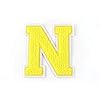 Nähgedöns.de Terry letter A-Z | Geel, Wit | 9,5 cm hoog | Varsity Letter N