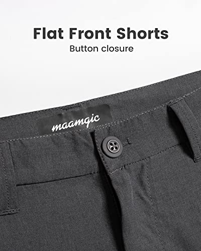 Maamgic Men's Slim-Fit Golf Shorts 9" Inseam Amphibious Casual Shorts Quick Dry Chino Flat Front Shorts Stretch Straight Fit Short Dim Grey #TOP1