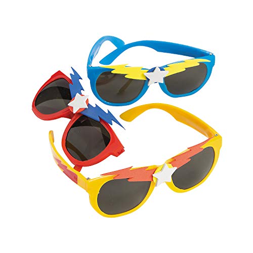 Fun Express Super Hero Sunglasses - VBS Vacation Bible School Supplies/Decor - 12 Pieces