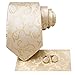 Hi-Tie Gold Floral Tie Woven Silk Necktie Pocket Square Cufflinks set For Men