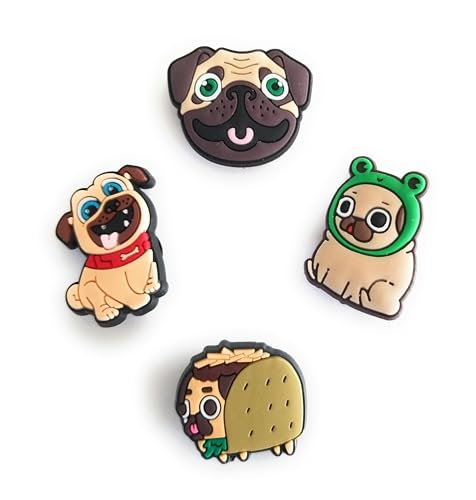 Worked Like a Charm Pug Dog Puppy Shoe Charms for Clog Shoes Decoration Gift