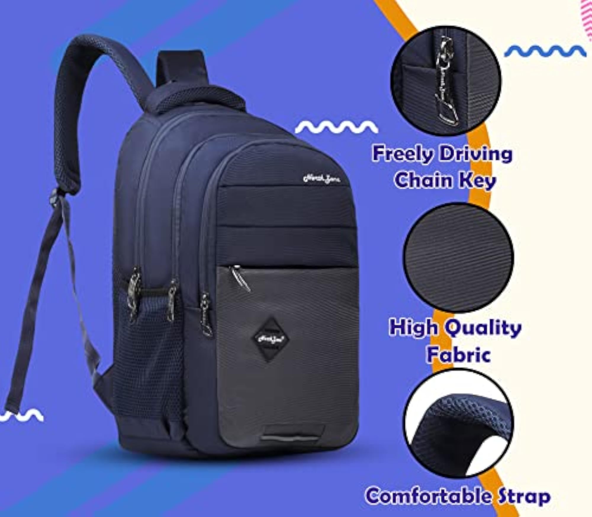 Water Resistant Travel Backpack with Rain Cover, 30L