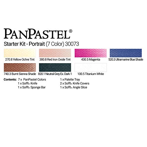 Panpastel 30073 Ultra Soft Artist Pastel 7 Color Portrait Starter Kit W/Sofft Tools & Palette Tray #TOP2