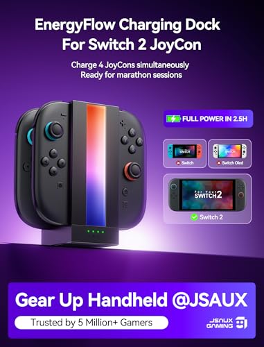 JSAUX EnergyFlow JoyCon Charging Dock for Switch 2, 4-Port - image 2