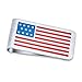 Bling Jewelry Patriotische Usa Amerikanische Flagge Rot Weiß Blau Sterne Streifen Geld Clip Für Männer Schlicht Gravierbare Kreditkarte Edelstahl