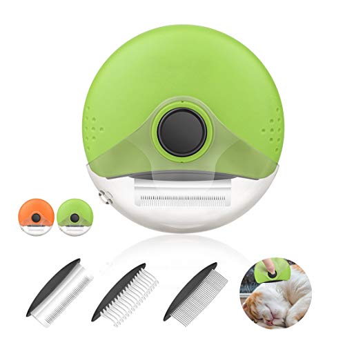 oneleaf Cat Comb Dog Hair Brush, 3 in 1 Small Animal Grooming Tool, Shedding Comb for Dogs, Cats& Rabbit - Undercoat Brush for Short Hair Pets - You Can Take Care Your Pet Anywhere (Green)
