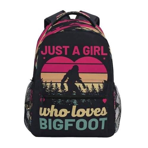Bigfoot Vintage Funny 3D Print School Backpack Boys Girls Kids Large Capacity Daypack Travel 17in
