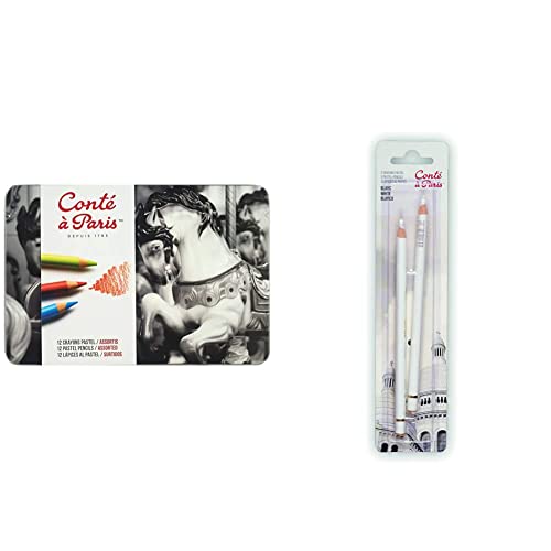 Crayons pastel Conté à Paris en boîte de 12 couleurs pour éviter la casse des mines d'art