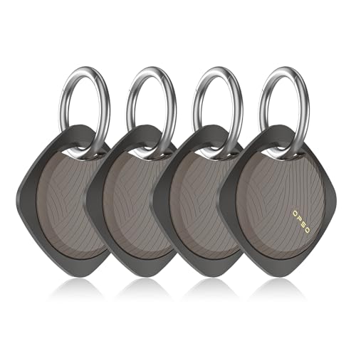Finder Tag-4 Pack, Invisible Guard Bluetooth Tracker Works with Apple Find My (iOS Only) - Waterproof, Replaceable Battery, Lost Mode, Smart Key Finder Item Locator for Bags, Suitcases, Pet-4pc Black