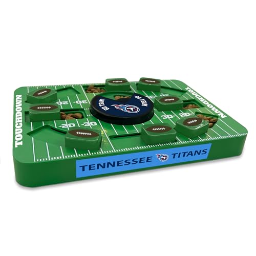 Image of Pets First NFL Tennessee Titans Large Puzzle Toy for Dogs, Slow Feeder Board for Pets, New Bigger Size, Interactive Doggie Treat Toy