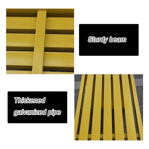 Banco de jardín de Hierro sin Respaldo, Resistente a la Intemperie, de 99 cm (39,4 Pulgadas), Asiento Exterior Colorido para Parques y porches, Ideal para áreas de Juego Infantiles y Jardine