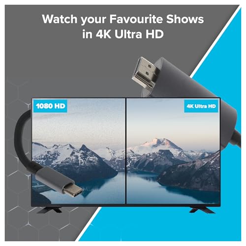 Câble USB-C vers HDMI 5m Maplin pour écran 4K 60Hz de MacBook