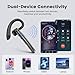 Bluetooth Headset, Wireless Bluetooth 5.4 Earpiece with 10Hrs Hands Free Talk Time, Single-Ear Headset with Noise Canceling Mic, Dual Pairing Headphones for Business/Office/Driving/Trucker/Android/iOS
