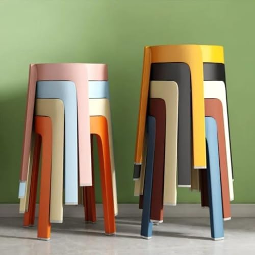 Sillas apilables de plástico para cocina y comedor, diseño estable con patas antideslizantes, taburetes versátiles para sala de estar, color café, muebles duraderos y modernos