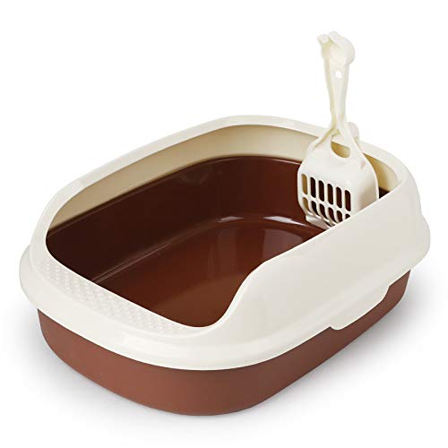 WOVELOT Toilet Bedpan Litter Box Dog Tray Toilet Supply Teddy Anti-Splash Pet Dog Toilette Puppy Indoor Home Plastic Sandbox Cat(Brown)