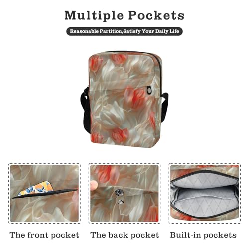 KLL Floral Design Marshmallow Cream messenger bag for men Vegan Leather Small Crossbody Bags For Women Travel Shoulder Handbag For Travel2